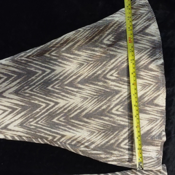 Women's Ces Femme Boho High-waist Chevron Print Bell Bottom Flared Pants - Picture 12 of 15